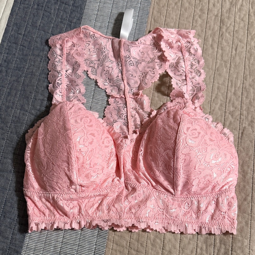 Zenana Outfitters Pink Lace Bralette